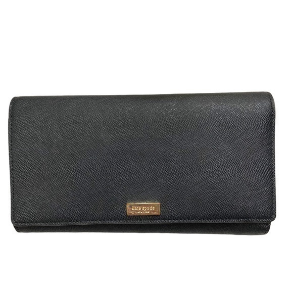 Kate Spade Black Saffiano Leather Large Clutch Organizer Wallet Rare